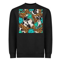 Black western turquoise seamless pattern Heavyweight Sweatshirt - BundleAndBundleShop