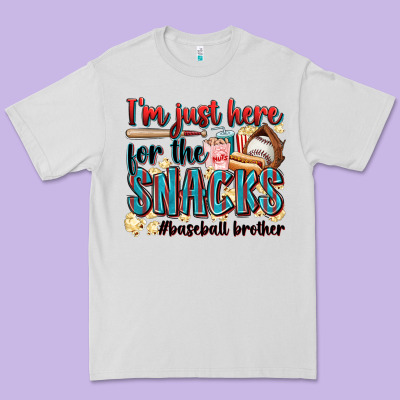 I'm Just Here For The Snacks #baseball Brother Premium Tee Designed By Zillion Design Studio