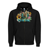 Black created with a purpose Zipper Hoodie - NancyCooperArtShop