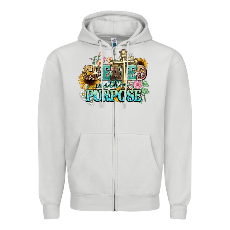 Created With A Purpose Zipper Hoodie by NancyCooperArtShop | Teevron