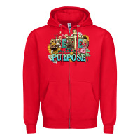 Red created with a purpose Zipper Hoodie - NancyCooperArtShop