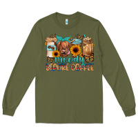 Army Green moody before coffee Long Sleeve Tee - JahusDesignShop