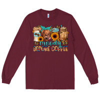 Burgundy moody before coffee Long Sleeve Tee - JahusDesignShop