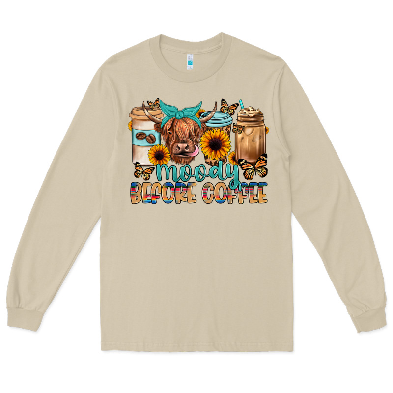 Moody Before Coffee Long Sleeve Tee by JahusDesignShop | Teevron