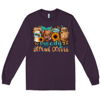 Plum moody before coffee Long Sleeve Tee - JahusDesignShop