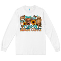 White moody before coffee Long Sleeve Tee - JahusDesignShop