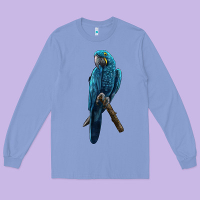Hyacinth Macaw Long Sleeve Tee Designed By Lillyallendesigns