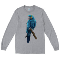 Heather Grey Hyacinth Macaw Long Sleeve Tee - LillyAllenDesigns