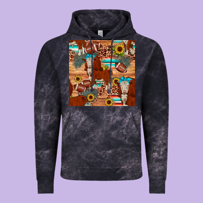 Football Hereford Sunflower Seamless Pattern Vintage Hoodie Designed By Jahusdesignshop