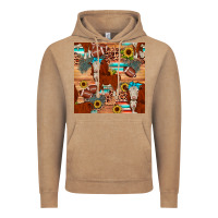 Vintage Coffee football hereford sunflower seamless pattern Vintage Hoodie - JahusDesignShop