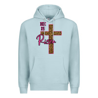 Blue Mist He Is Risen Leopard Premium Hoodie - Bettercallsaul