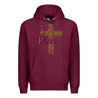 Burgundy He Is Risen Leopard Premium Hoodie - Bettercallsaul