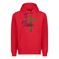 Red He Is Risen Leopard Premium Hoodie - Bettercallsaul