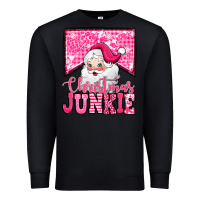 Black pink Christmas junkie Santa Claus Premium Sweatshirt - Jasminsmagicworld