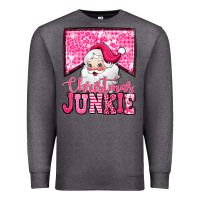 Charcoal Heather pink Christmas junkie Santa Claus Premium Sweatshirt - Jasminsmagicworld