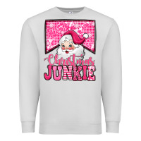 Dove Grey pink Christmas junkie Santa Claus Premium Sweatshirt - Jasminsmagicworld