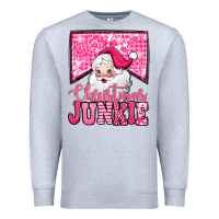 Heather Grey pink Christmas junkie Santa Claus Premium Sweatshirt - Jasminsmagicworld