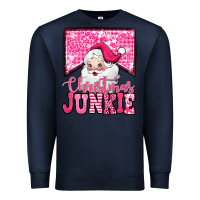 Navy pink Christmas junkie Santa Claus Premium Sweatshirt - Jasminsmagicworld