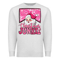 Oatmeal Heather pink Christmas junkie Santa Claus Premium Sweatshirt - Jasminsmagicworld