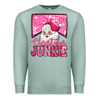 Seafoam pink Christmas junkie Santa Claus Premium Sweatshirt - Jasminsmagicworld
