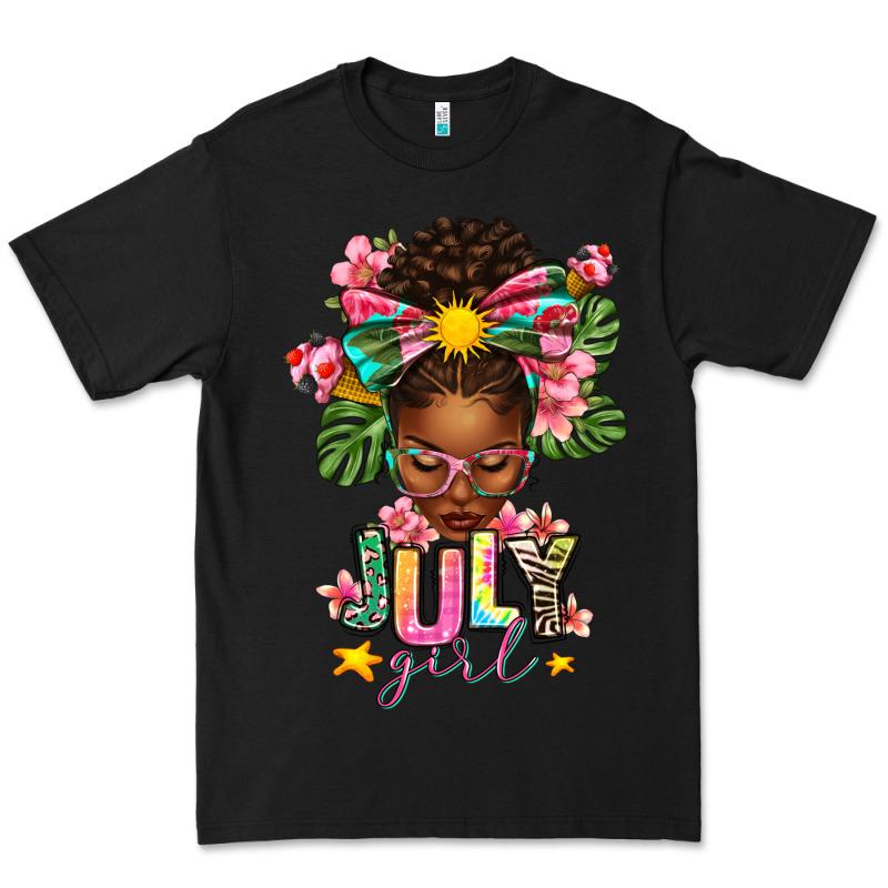 July Girl Afro Woman Summer Premium Tee by texasbilliewilder | Teevron