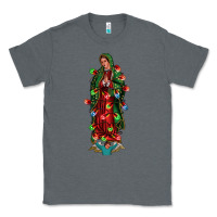 Charcoal Heather our lady of Guadalupe Christmas Classic Tee - Jasminsmagicworld