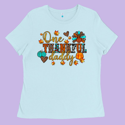 One Thankful Daddy Ladies Tee Designed By Jahusdesignshop