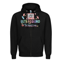 Black ultrasound technician Zipper Hoodie - MaliasSmallBusiness