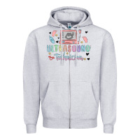Heather Grey ultrasound technician Zipper Hoodie - MaliasSmallBusiness