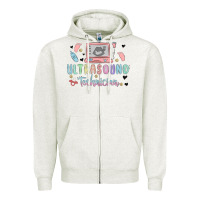 Oatmeal Heather ultrasound technician Zipper Hoodie - MaliasSmallBusiness