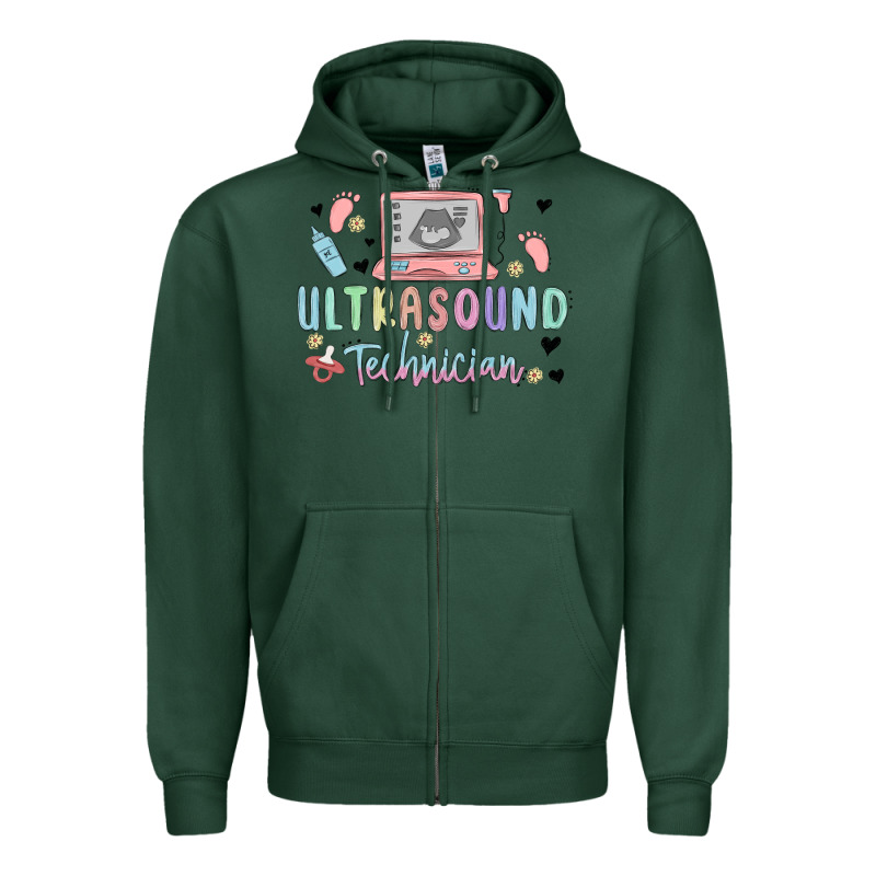 Ultrasound Technician Zipper Hoodie by MaliasSmallBusiness | Teevron