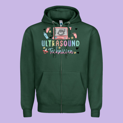 Ultrasound Technician Zipper Hoodie Designed By Maliassmallbusiness