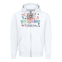 White ultrasound technician Zipper Hoodie - MaliasSmallBusiness