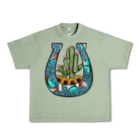 Oil Green cactus horseshoe Urban Heavy Tee - JahusDesignShop