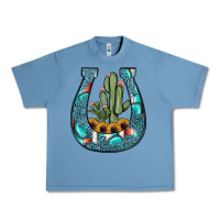 Pebble Blue cactus horseshoe Urban Heavy Tee - JahusDesignShop