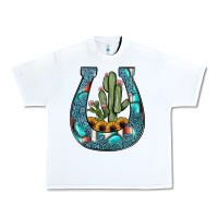 White cactus horseshoe Urban Heavy Tee - JahusDesignShop