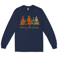 Navy western christmas trees merry christmas Long Sleeve Tee - Jasminsmagicworld