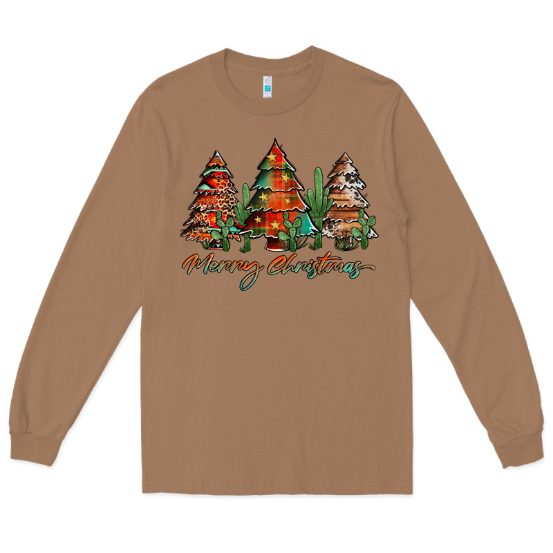 Western Christmas Trees Merry Christmas Long Sleeve Tee by Jasminsmagicworld | Teevron