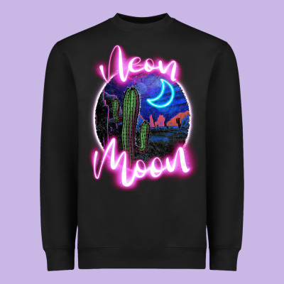 Neon Moon Heavyweight Sweatshirt Designed By Jahusdesignshop