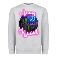 Heather Grey neon moon Heavyweight Sweatshirt - JahusDesignShop