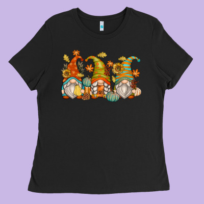 Fall Gnomes Ladies Tee Designed By Zillion Design Studio