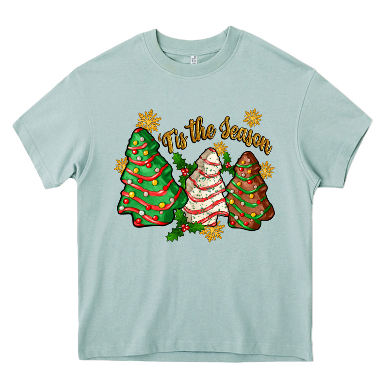 Tis The Season Christmas Cake Heavy Core Tee by Zillion Design Studio | Teevron