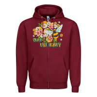 Burgundy like honey Zipper Hoodie - MaliasSmallBusiness