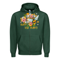 Sports Green like honey Zipper Hoodie - MaliasSmallBusiness
