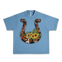 Pebble Blue horseshoe sunflower Urban Heavy Tee - JahusDesignShop