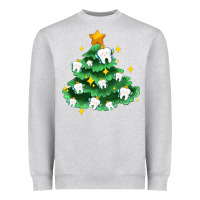 Heather Grey Christmas tree with teeth Heavyweight Sweatshirt - AdoDesignShop