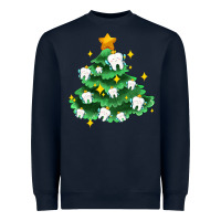Navy Christmas tree with teeth Heavyweight Sweatshirt - AdoDesignShop