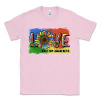 Bubblegum Pink sunflower love autism awareness Classic Tee - BarkalooDesign