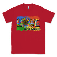 Red sunflower love autism awareness Classic Tee - BarkalooDesign