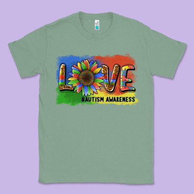 Sunflower Love Autism Awareness Classic Tee Designed By Barkaloodesign